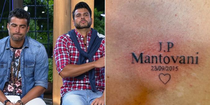 Homenagem emocionante! Marcelo Bimbi revela tatuagem para JP Mantovani de A Fazenda 8