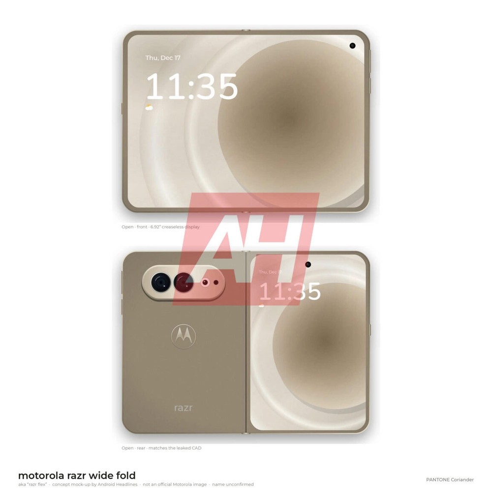 Modelo deve ser menor do que o iPhone Duo e o Galaxy Z Fold 8 — Foto: Reprodução/Android Headlines