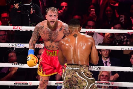 Jake Paul during his boxing defeat against Anthony Joshua.