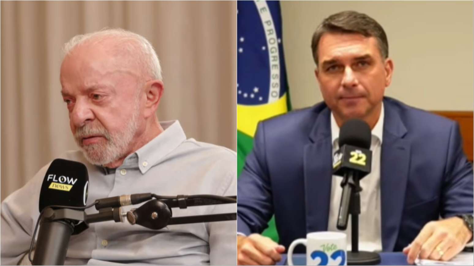 Lula e Fl&aacute;vio Bolsonaro participaram de lives no YouTube na noite desta quinta-feira, 1&ordm;
