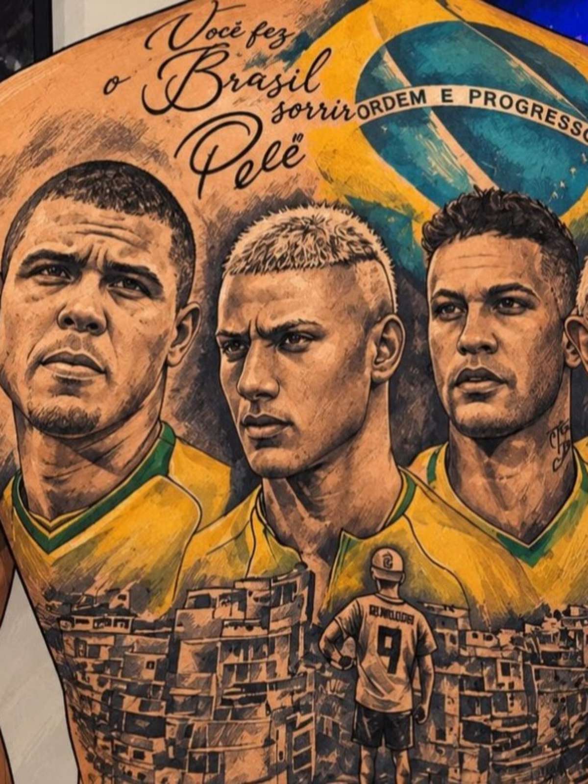 Richarlison faz homenagem e coloca Lula ao lado de Neymar em tatuagem gerada por IA