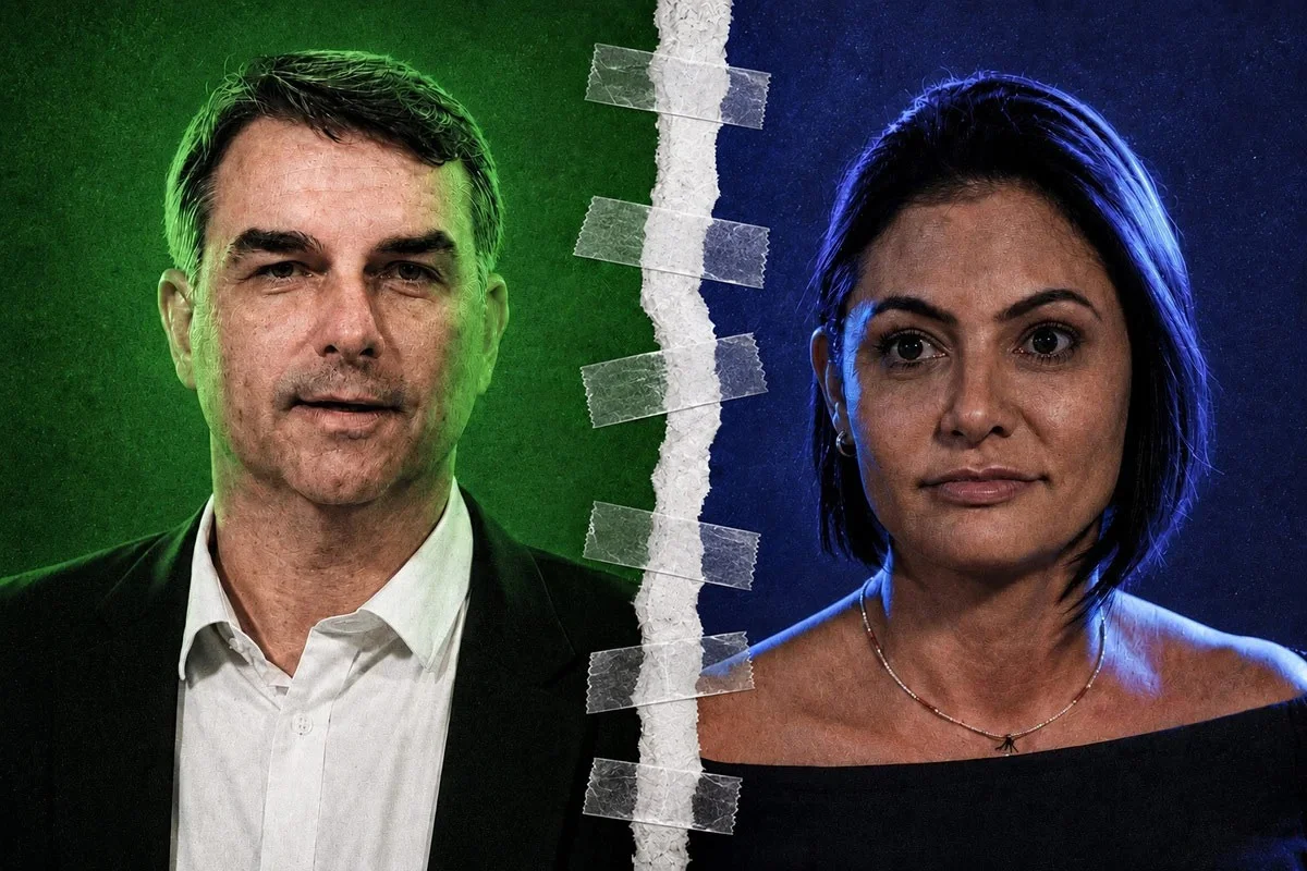 Michelle e Flávio Bolsonaro