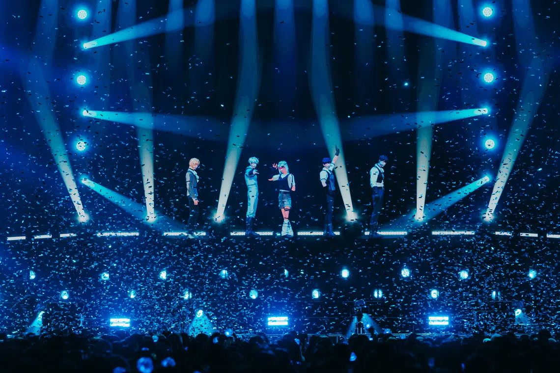 There were confetti showers during the show, such as at the end of the song Way 4 Luv (2024).