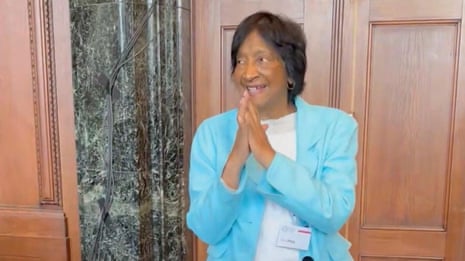 Nobel peace prize winner Navi Pillay jokes about sharing award with Donald Trump – video