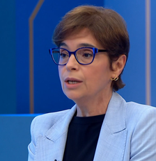Renata Lo Prete em sabatina com Flávio Bolsonaro (PL) Foto: Reprodução/Globo