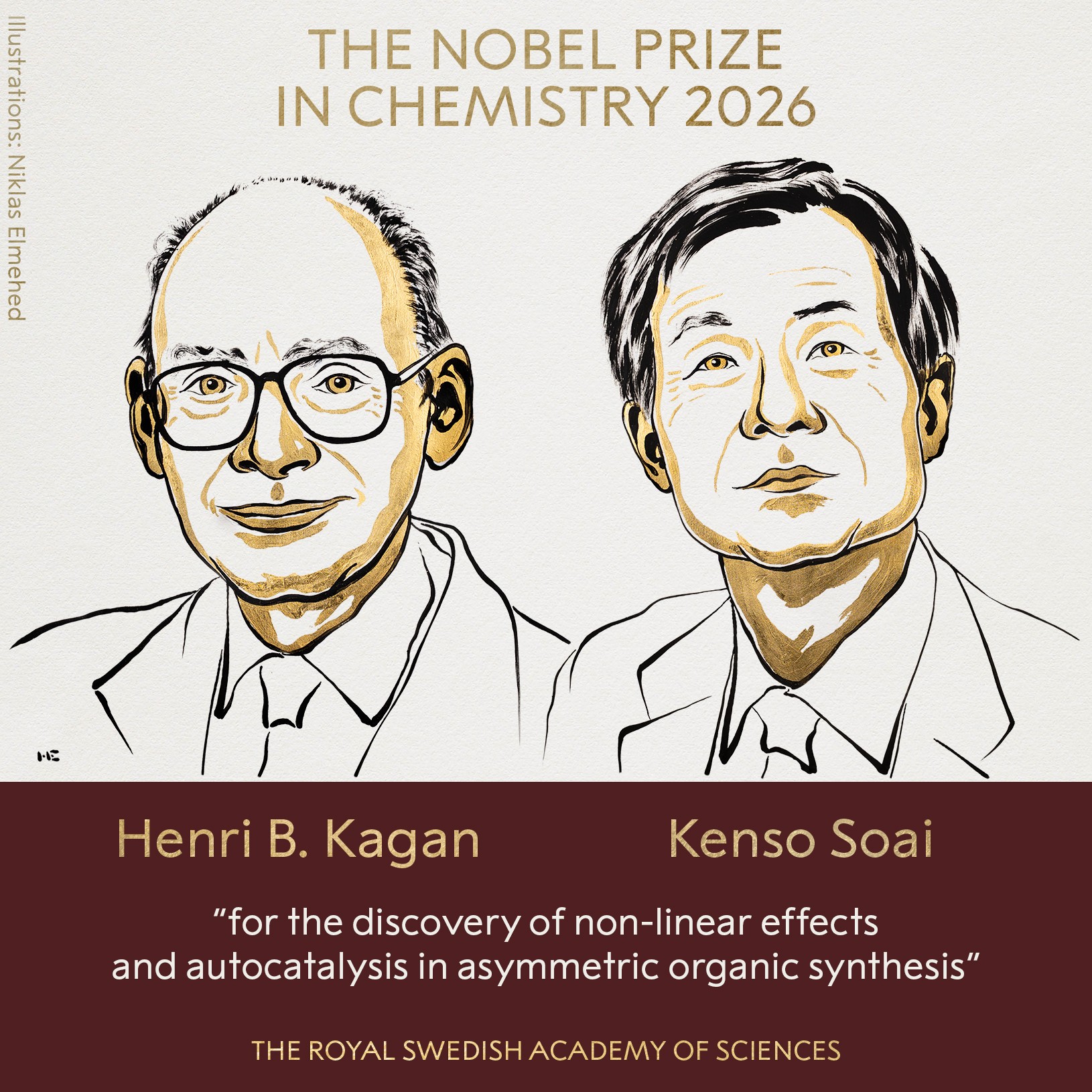 Nobel de Química 2026: entenda como dois cientistas descobriram o mecanismo que faz moléculas 'escolherem' um lado