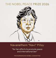 A jurista sul-africana Navanethem “Navi” Pillay foi a ganhadora do Prêmio Nobel da Paz de 2026. Foto: Reprodução/X via @NobelPrize / Estadão