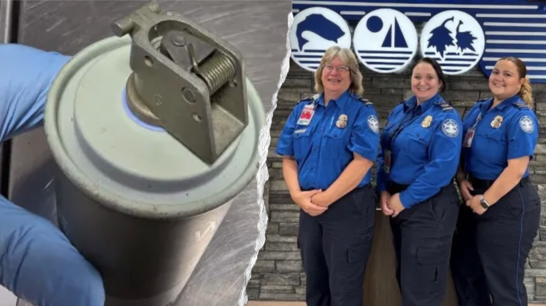 Raio-X no aeroporto expõe arma perigosa ilegalmente escondida na bagagem de mão do passageiro