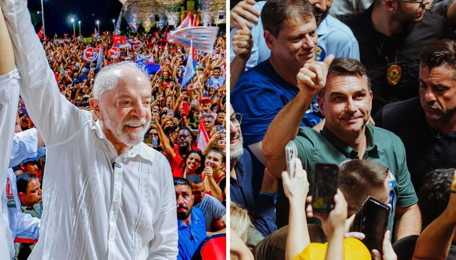 Imagem da matéria: Lula lidera entre mulheres, com 49%, contra 31% de Flávio; cenário se inverte entre homens