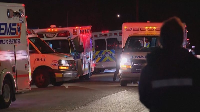 Ambulances outside Wainwright health centre in Alberta