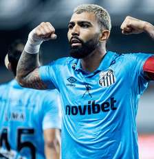 Gabigol comemora gol marcado contra o Remo, pela 28ª rodada do Campeonato Brasileiro de 2026 - Foto: Reinaldo Campos/Flickr/Santos F.C. / Esporte News Mundo