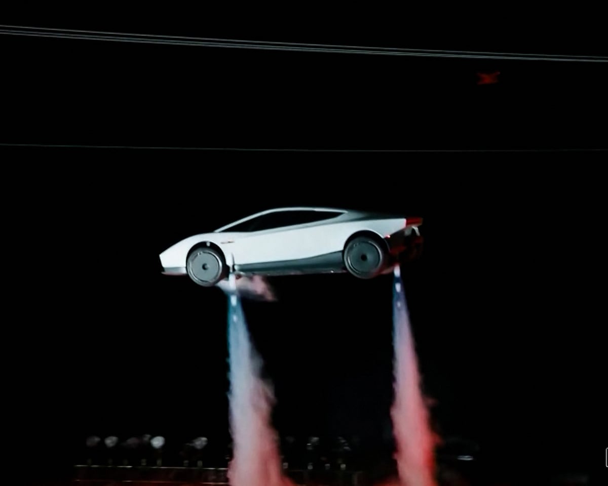 Elon Musk revela o 'primeiro carro voador do mundo' no evento da Tesla