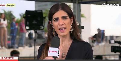 Andr&eacute;ia Sadi na cobertura especial da sess&atilde;o do STF ao vivo de Bras&iacute;lia: boa parte do Brasil parou diante da TV Foto: Reprodu&ccedil;&atilde;o/TV