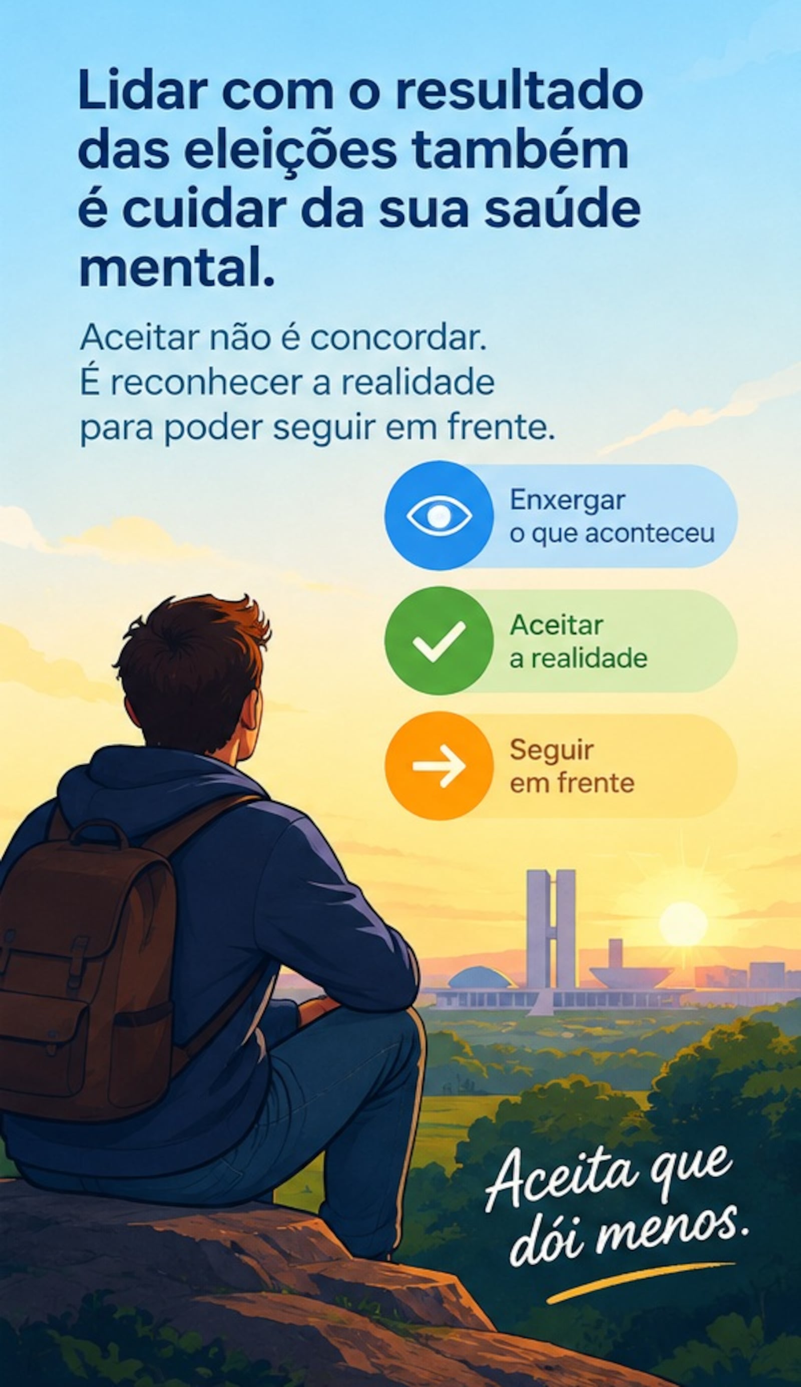 Aceita que dói menos: não é frase de efeito, é saúde mental Imagem gerada por IA/ChatGPT