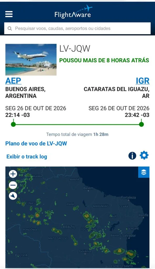 Suposto avião que levaria Flávio está na fronteira, mas não decolou aos EUA - destaque galeria