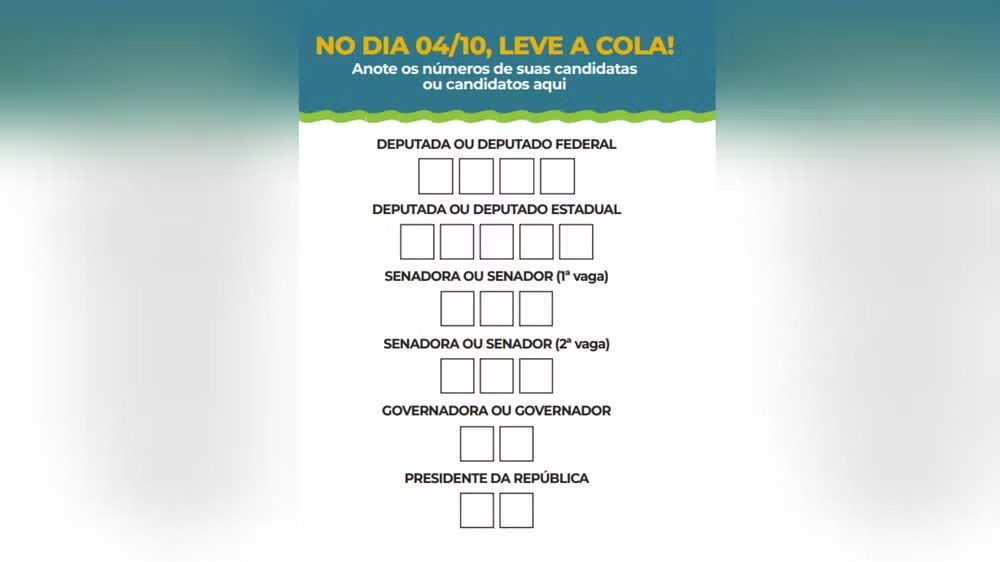 Cola eleitoral: como fazer e levar a anotação com números nas Eleições 2026