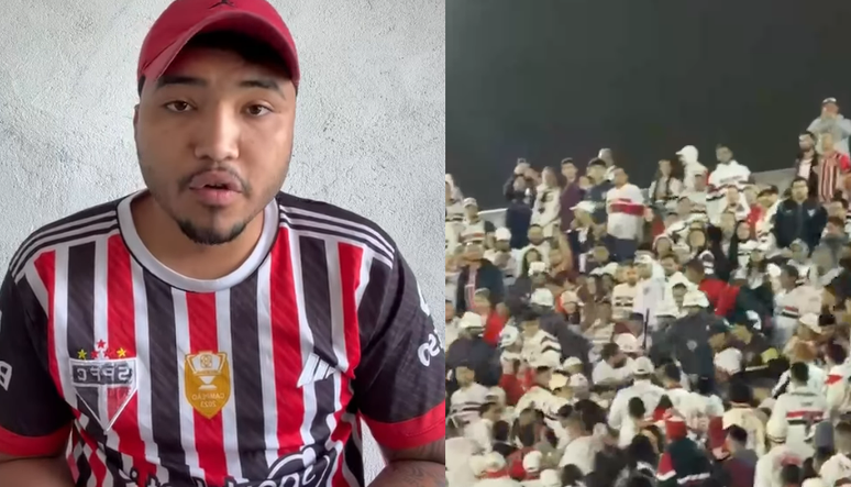 'Ia pular da arquibancada', diz torcedor que foi confundido e agredido pela torcida do São Paulo